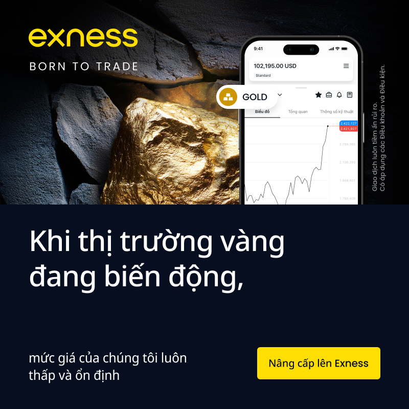 Giao diện nền tảng giao dịch Exness, hỗ trợ đầu tư Forex và vàng với công cụ hiện đại